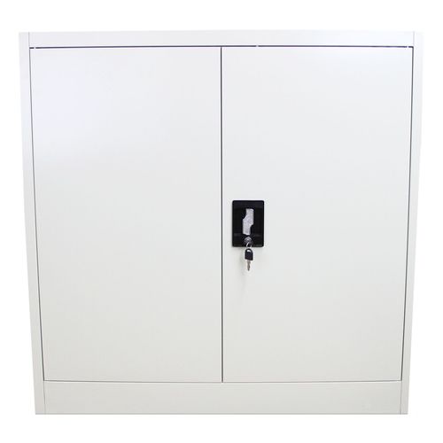 Monstershop - Casier De Bureau Gris Clair Métallique Avec 2 Portes Et 2 Étagères Réglables 90cm X 90cm X 40cm