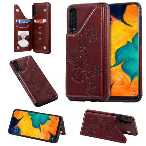 Coque Samsung Galaxy A50,Etui Pour Samsung Galaxy A50,Coque En Cuir Pour Samsung Galaxy A50,Convient A Etui La Samsung Galaxy A50,Marron