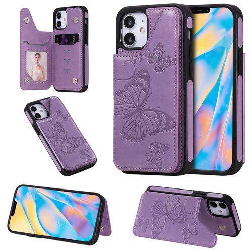 Coque Iphone 12,Etui Pour Iphone 12,Coque En Cuir Pour Iphone 12,Convient A Etui La Iphone 12,Violet