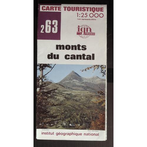 Carte Ign No 263 Monts Du Cantal 1:25000eme 1979