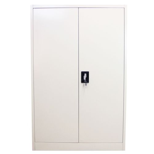 Monstershop - Casier De Bureau Gris Clair Métallique Avec 2 Portes Et 3 Étagères Réglables 140cm X 90cm X 40cm