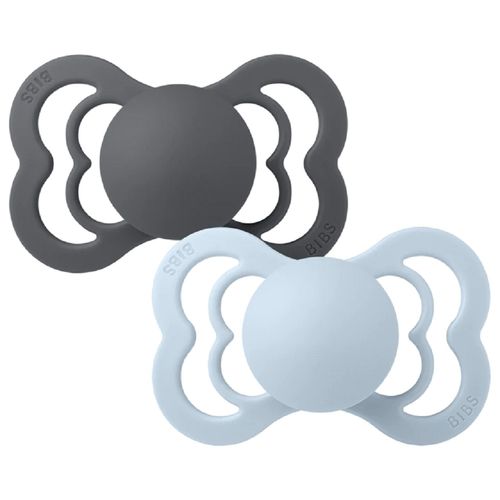 Sucettes Supreme Taille 1 Iron / Baby Blue - Pack De 2 - Bibs