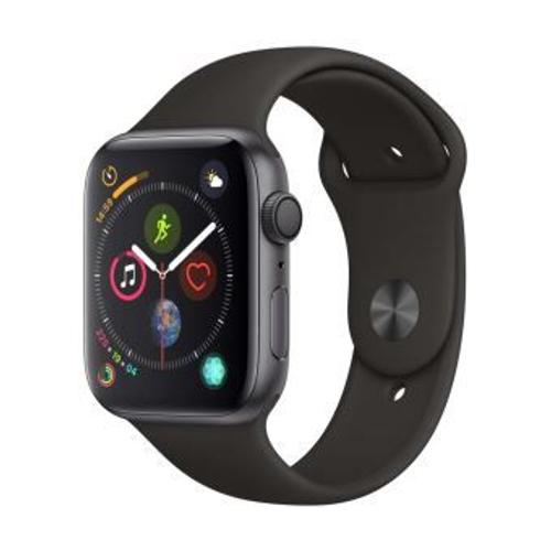 Apple Watch (Series 4) Septembre 2018 44 Mm - Aluminium Gris Sidéral - Bracelet Sport Noir