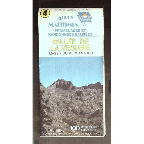 Carte Ign Guide Alpes Maritime Promenades Et Randonnées Balisées Vallée De La Vésubie Massif Du Mercantour 1:25000eme 1990