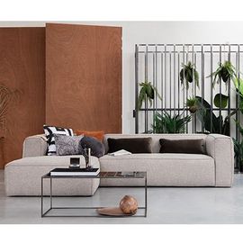 Canapé D'angle 305x175x73 Cm En Tissu Gris Clair - Rula