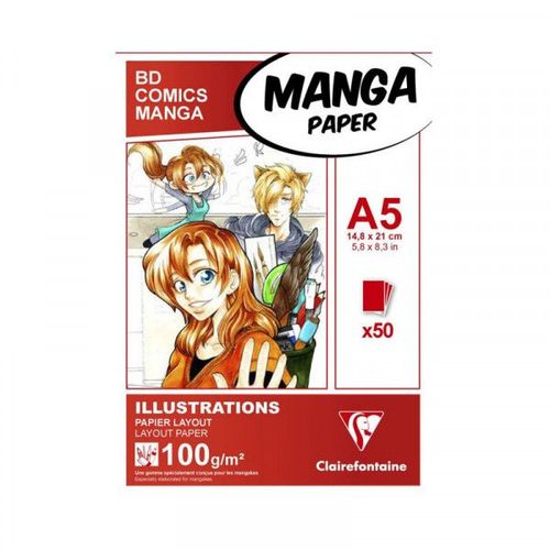 Bloc Papier Manga Illustration - A5 - 50 Feuilles - Clairefontaine
