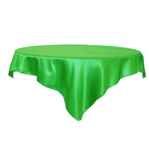 Couleur Vert Foncé Taille 57x57inch-145x145cm Nappe En Satin Lavable Pour Table Rondeure De Protection Pour La Cuisine À La Maison, Décorations De Mariage Et De Noël