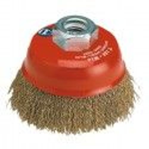 Brosse coupe fils acier laitonnés ondulés pour meuleuse ° 100 mm SCID
