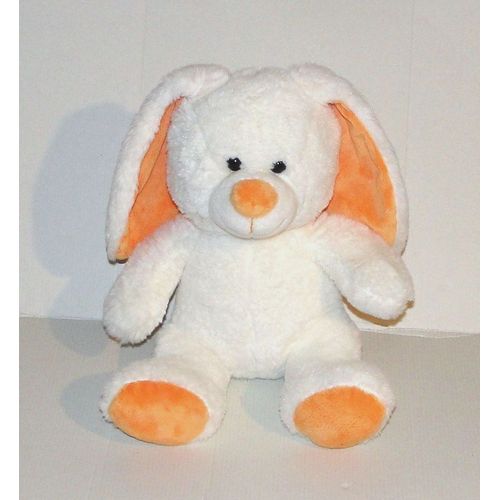 Peluche Lapin Gipsy - Doudou Lapin Creme Orange 33 Cm