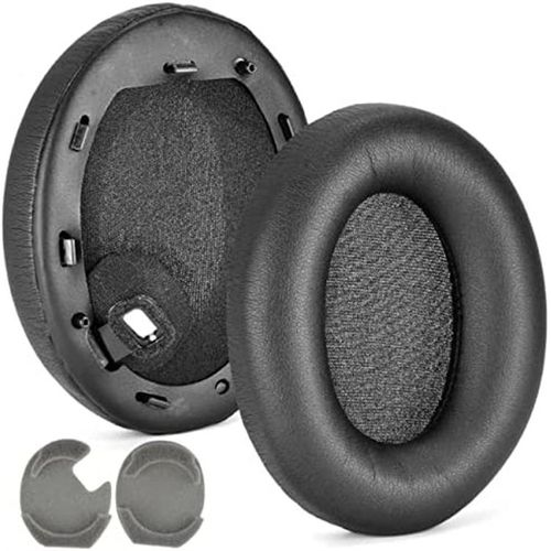 Coussinets d'oreille, Oreillette de Remplacement pour Sony WH-1000XM4 (WH1000XM4) Casque Circumauriculaire, Couverts en Cuir Protéine-Noir