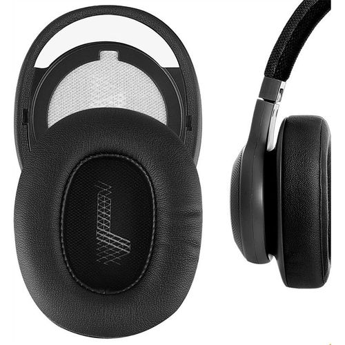 Coussinets d'oreille, Oreillettes de Remplacement pour JBL E55BT Casque sans Fil, avec Cuir Protéiné Plus Doux-Noir