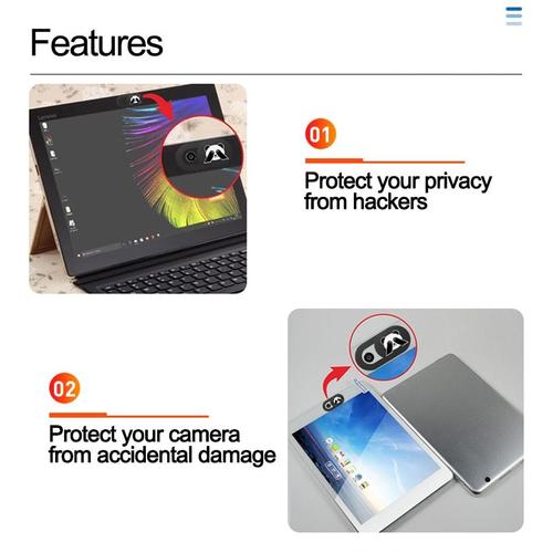6pcs - Panda - Webcam Couverture De La Vie Privée Housse De Protection pour  iPad Samsung Universel WebCam Couverture Obturateur Aimant pour Ordinateur  Portable Tablette PC Caméra