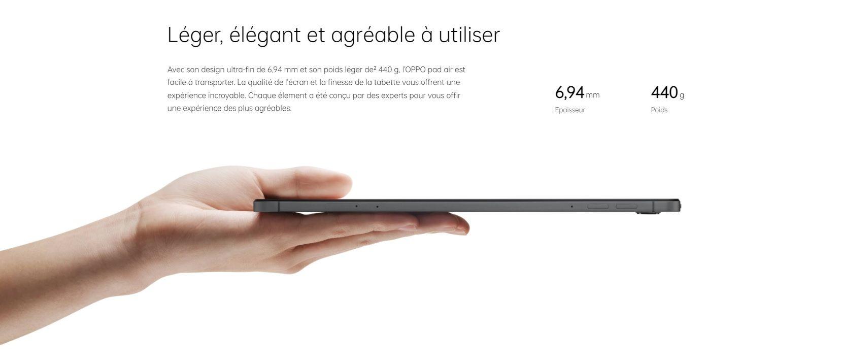 Oppo Pad Air 128 Go Noir - tablette