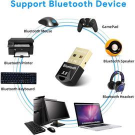 INECK® Clé Bluetooth 5.0 Adaptateur USB Bluetooth Dongle Supporte PC  Windows 11 10 8.1 7 XP Compatible avec Manette PS5 PS4 Pro X Box One S  Casque Écouteur Enceinte