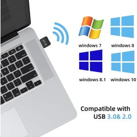Clavier AZERTY et Souris Silencieuse de 3 DPI avec Récepteur USB Compatible  avec Windows 7/8/10/XP/Vista, PC, Ordinateur Portable