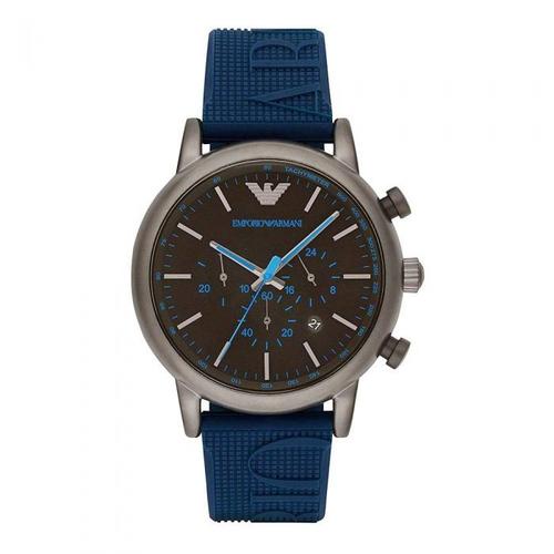 Emporio Armani Ar11023 46mm Case Luigi Blue Silicone Dial Men's Watch