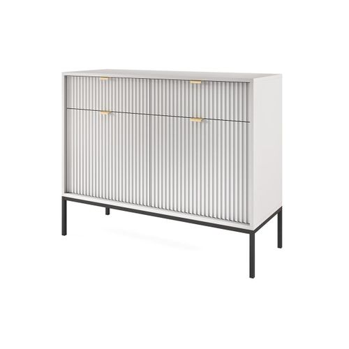 Buffet Avec 2 Portes Et 2 Tiroirs - Gris - Liouba