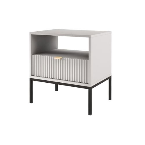 Table De Chevet - 1 Tiroir Et 1 Niche - Gris - Liouba