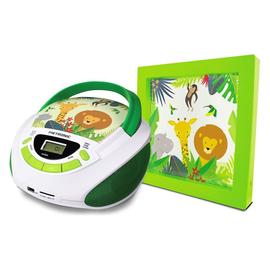 mini chaine hifi Radio Lecteur CD USB SD AUX-IN Enfant Jungle vert blanc