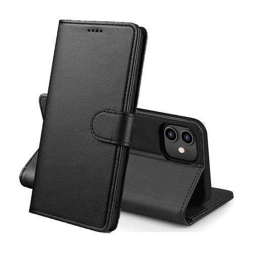 Coque Pour Iphone 11 - Portefeuille Noir Rabat Clapet Aimanté Rangement Cartes Phonillico®