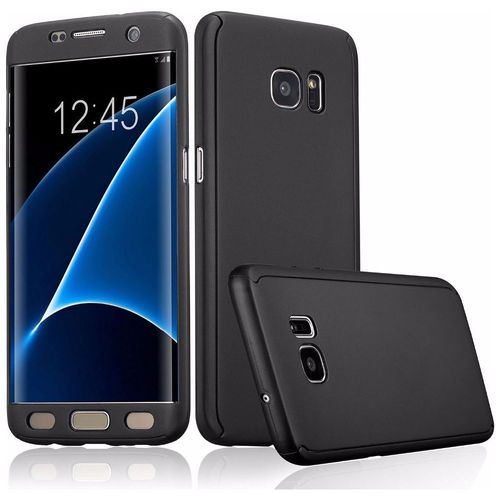 Coque Pour Samsung Galaxy S7 Edge - Coque Noir Housse Etui 360 Full Hybride Protection Rigide Plastique Dur Anti Choc Ultra Slim Intégrale Résistant Phonillico®