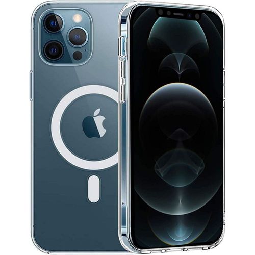 Coque Pour Iphone 12 Pro (6,1) - Silicone Transparent Avec Cercle Magnétique Intégré Phonillico®