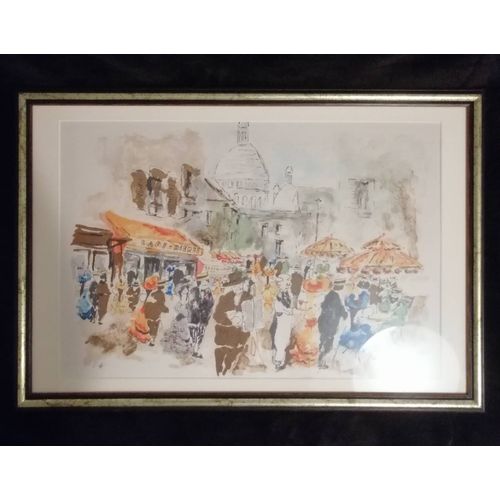 Lithographie Originale Montmartre De Urbain Huchet Signée Ea