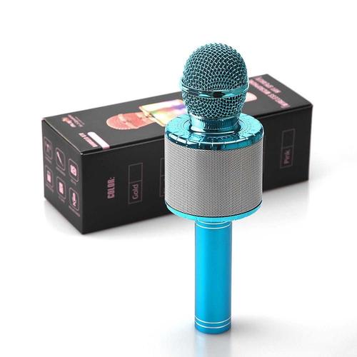 Haut-parleur Karaoké Bluetooth YS-203 Microphone sans fil (argent)