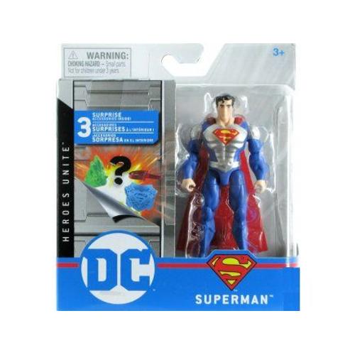 Coffret Figurine Superman Argent 10 Cm + 3 Accessoires Myst?Re - Personnage Dc - Super H?Ros Nouveaut? - Jouet Gar?On