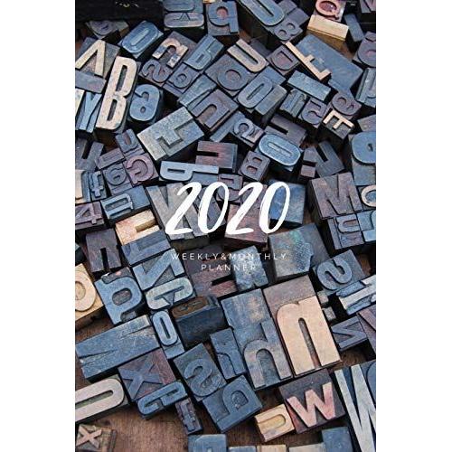 2020 Weekly & Monthly Planner: Letters - 6x9 Size - Glossy Soft Cover - Multi-Purpose: Organizer/Calendar/Notebook/Agenda/Diary/Journal. (Various Themed Planners)