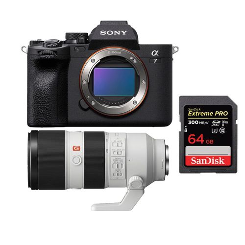 Boîtier Sony Alpha A7 Mark IV + FE 70-200 mm f2.8 GM OSS + SanDisk 64 Go Extreme Pro SDXC UHS-II 300 Mo/s