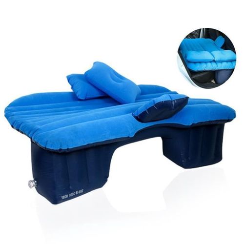 Td® Lit Gonflable Enfant 1-2 Places Bébé Voyage Voiture Bleu Pneumatique Banquette Arrière Siège Matelas Pompe Dormir Large Pratique