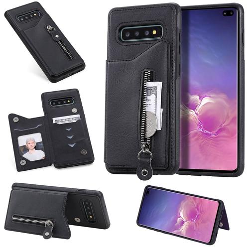 Coque Samsung Galaxy S10 Plus,Etui Pour Samsung Galaxy S10 Plus,Coque En Cuir Pour Samsung Galaxy S10 Plus,Convient A Etui La Samsung Galaxy S10 Plus,Noir