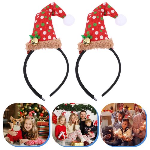 Serre-Tête De Noël En Tissu, 2 Pièces, Serre-Tête Chic Pour Fête, Pour Enfants Et Adultes