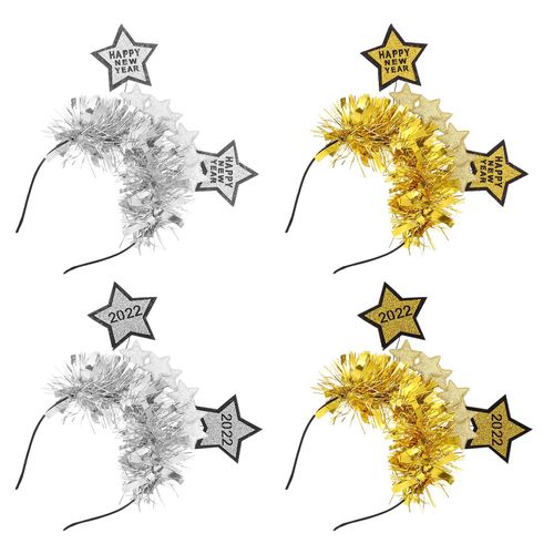 Bandeau Étoile Bopper À Paillettes, Décor De Fête, Serre-Tête Nouvel An, Noël, Nouvel An, 4 Pièces, 2022