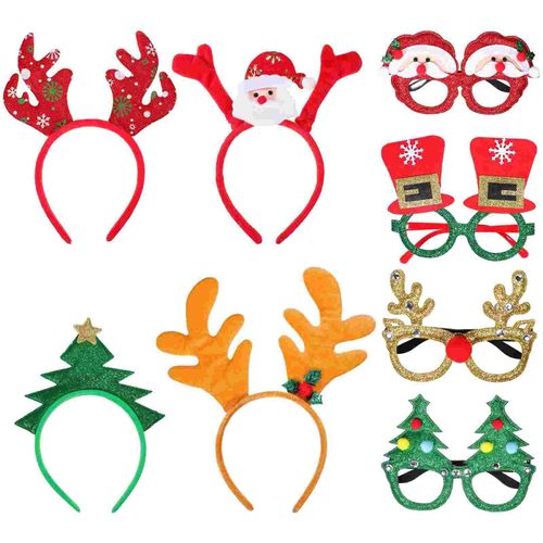 Ensemble De Bandeaux De Noël, 1 Ensemble, Couvre-Chef, Lunettes Décoratives, Accessoires Pour Cheveux