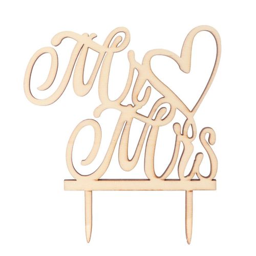 Décoration De Gâteau En Bois Mr Mrs, Design De Mariage