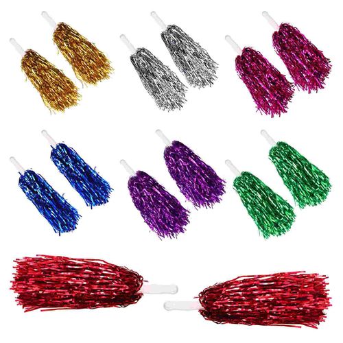 Poms Pom Pom Pom-Pom Girl Parti Pompons Métalliques Cheer Pom-Pom Girls Bleu Boule De Danse Feuille Enfants Décorations Sport