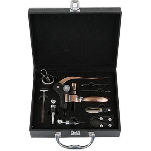 Ouvre-bouteille de vin coffret en cuir Premium tire-bouchon de lapin ouvre-bouteille de vin, coffret cadeau verseur de vin