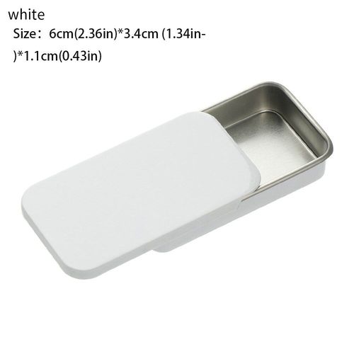 Mini boîte en fer blanc rectangulaire en métal, 1 pièce, boîte vide en fer-blanc, boîtes à bonbons, conteneurs à charnière, petit organisateur boîte de rangement