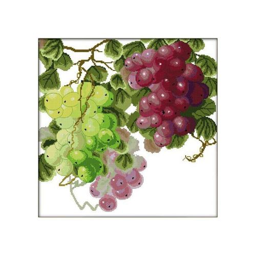 Kit de broderie sur toile 11CT, couture de raisin sur l'arbre, motif nature morte, point de croix, couture, tissu imprimé