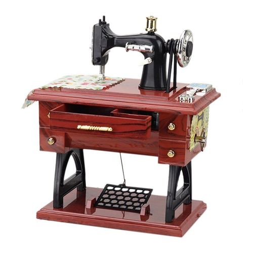Boîte À Musique Vintage, Mini Machine À Coudre Style Manivelle, Boîte À Musique Vintage Pour Décoration De Maison Et De Bureau, Cadeau D'ornement