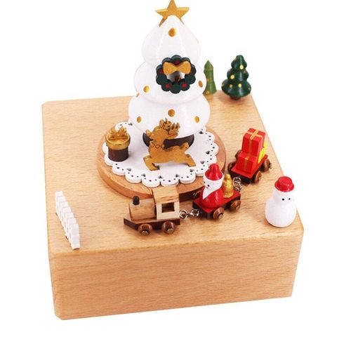 Boîte À Musique En Bois Rétro, Cadeau D'anniversaire, Père Noël, Arbre De Noël, Nouvel An, Décor De Maison