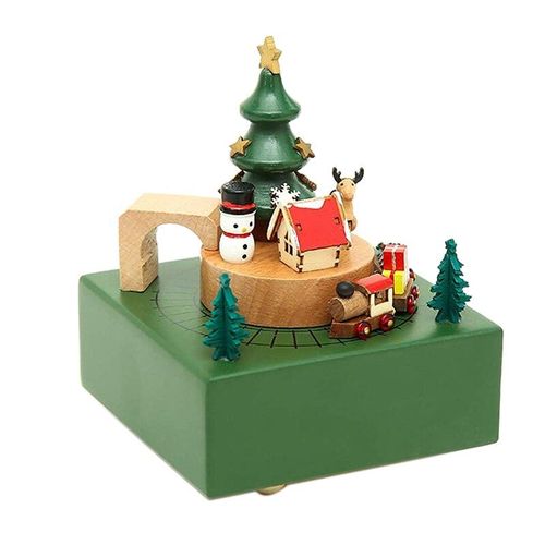 Boîte À Musique En Bois Avec Mécanisme Sculpté Boîte À Musique À Enrouler Train Mobile Bricolage Boîte À Musique De Noël Boîte Cadeau