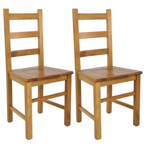 Orta - Lot De 2 Chaises Teinté Chêne Et Assises En Bois