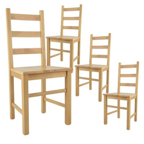 Orta - Lot De 4 Chaises Naturelles Et Assises En Bois