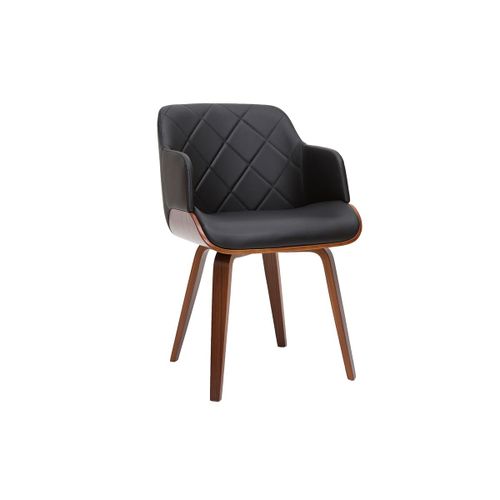 Chaise Design Noir Et Bois Foncé Lucien