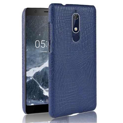 Classique Élégant Étui Pour Nokia 5.1 Mode Classique D'alligator Housse De Protection Compatibilité Anti Éraflure - Bleu