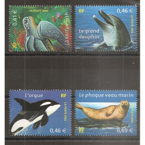 3485 À 3488 (2002) Série Des Animaux Marins N** (Cote 4,5e) (7093)