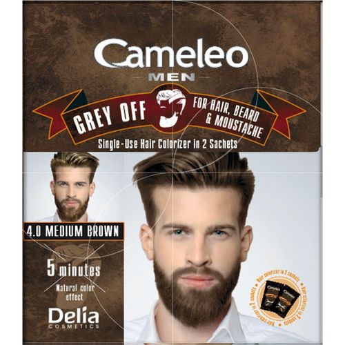 Cameleo Men - Teinture Cheveux Barbe Et Moustache - 4.0 Châtain Clair - 2x15ml 
